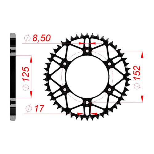 AFAM Rear Sprocket Steel 520P 50T - (38300SLK-50)