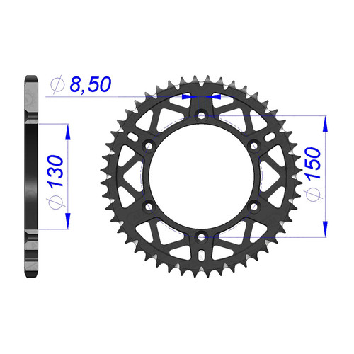 AFAM Rear Sprocket Alum. 520P 50T - (13323-50)