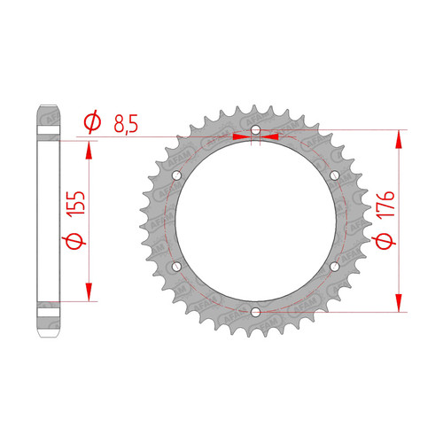 AFAM Couronne Ar. Acier 530P 43T - (86601-43)
