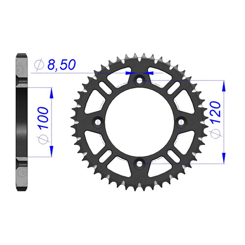 AFAM Rear Sprocket Alum. 428P 47T - (15104-47)