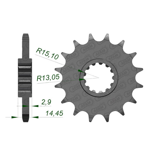 AFAM Front Sprocket 525P 16T - (20618-16)