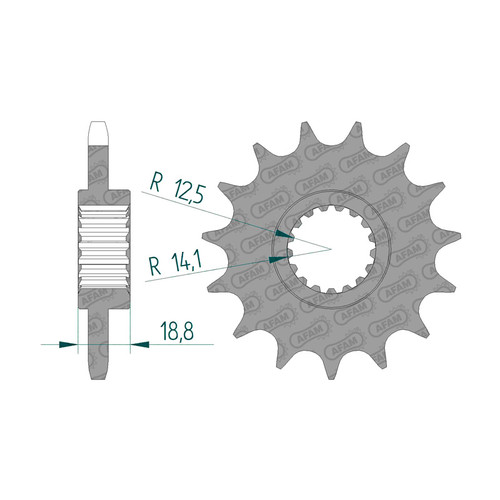 AFAM Pignon Avant 525P 17T - (61600-17)