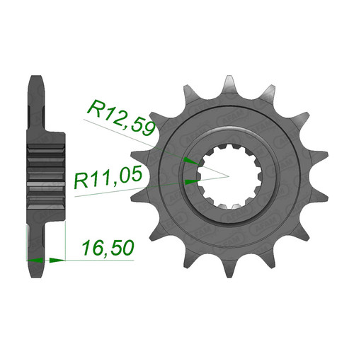 AFAM Pignon Avant 525P 14T - (52613-14)