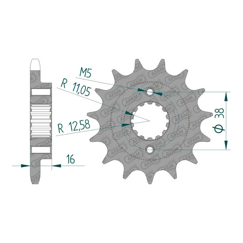 AFAM Pignon Avant 525P 14T - (52608-14)