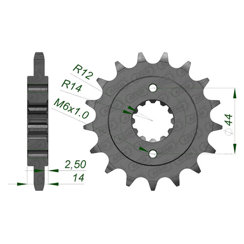 AFAM Pignon Avant 525P 17T - (20614-17)
