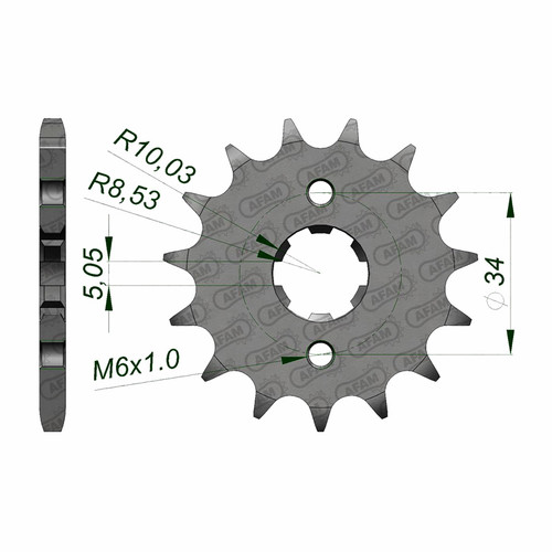 AFAM Pignon Avant 428P 14T - (20209-14)