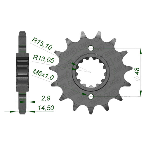 AFAM Pignon Avant 530P 15T - (20602-15)