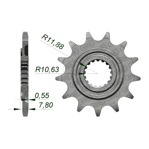 AFAM Front Sprocket 520P 13T - (20324-13)