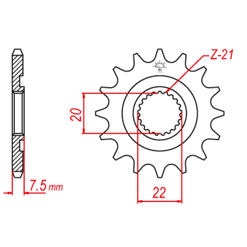 ITL Front Sprocket 520P 14T - (110454)