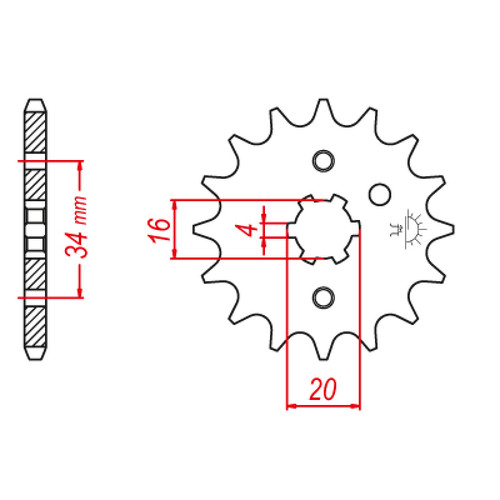 ITL Front Sprocket 428P 15T - (110638)
