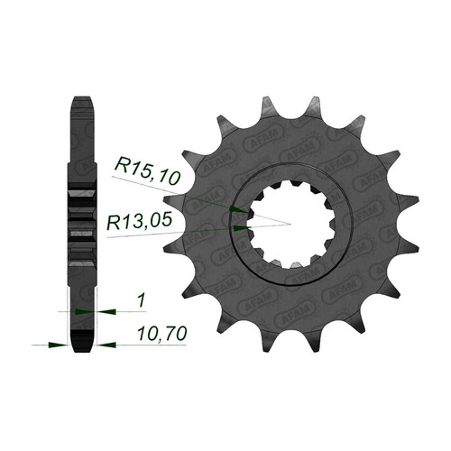 AFAM Pignon Avant 530P 15T - (21801-15)