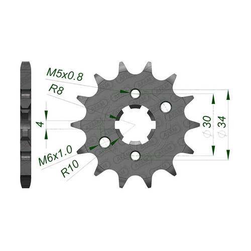 AFAM Pignon Avant 428P 14T - (21207-14)