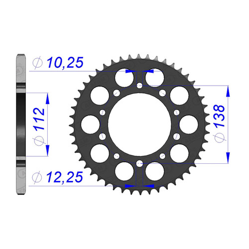 AFAM Rear Sprocket Alum. 520P 44T - (11509-44)