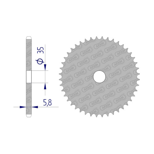 AFAM Rear Sprocket Alum. 520P 44T - (520-44)