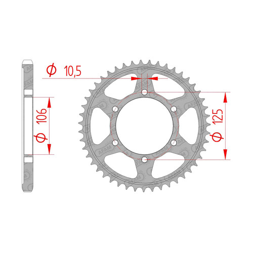 AFAM Rear Sprocket Steel 525P 47T - (86605-47)