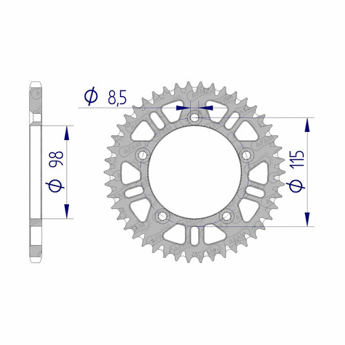 AFAM Couronne Ar. Aluminium 420P 48T - (72101-48)