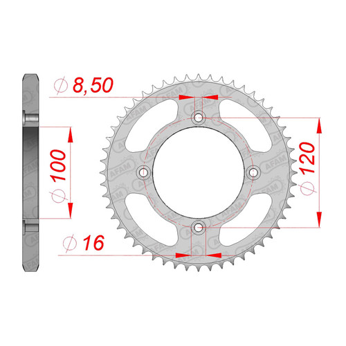 AFAM Couronne Ar. Acier 428P 54T - (38200-54)
