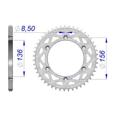 AFAM Couronne Ar. Aluminium 520P 48T - (15206N-48)