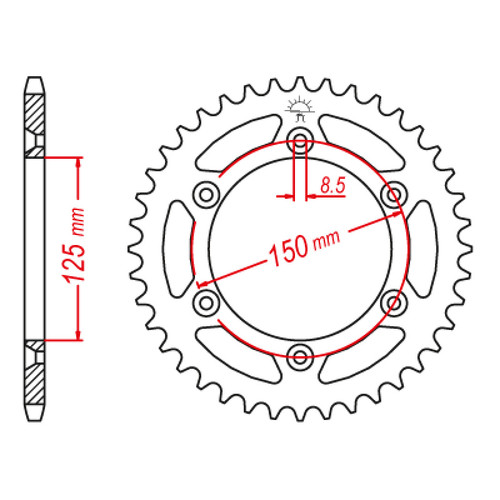 ITL Rear Sprocket Steel 520P 48T - (111180)