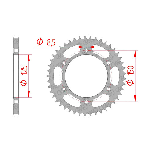 AFAM Rear Sprocket Steel 520P 48T - (71304-48)