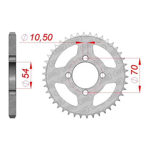 AFAM Couronne Ar. Acier 428P 42T - (10229-42)
