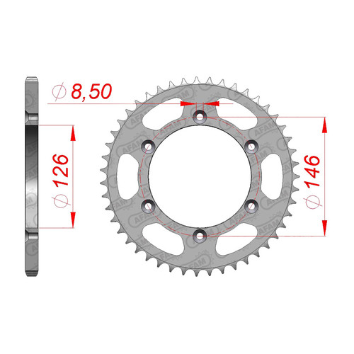 AFAM Rear Sprocket Steel 520P 50T - (14203-50)