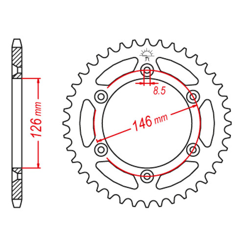 ITL Rear Sprocket Steel 520P 48T - (111249)