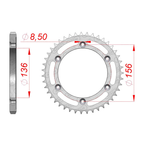 AFAM Couronne Ar. Acier 525P 41T - (14506-41)