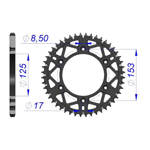AFAM Couronne Ar. Aluminium 520P 52T - (11212-52)