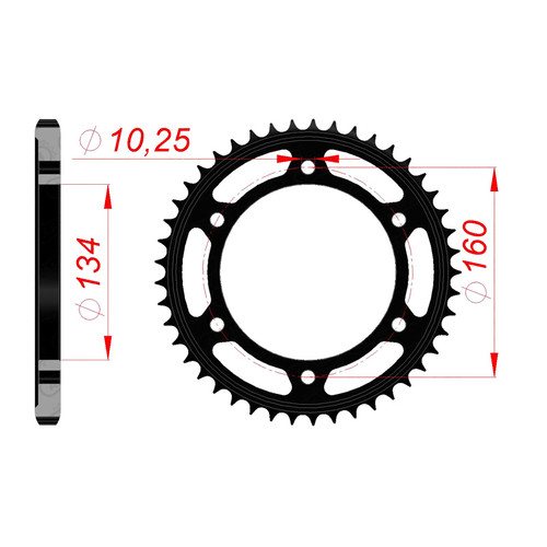 AFAM Rear Sprocket Steel 525P 46T - (10617-46)