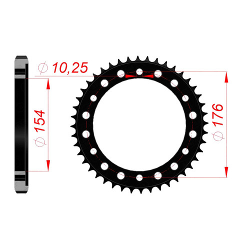 AFAM Couronne Ar. Acier 530P 44T - (10801-44)
