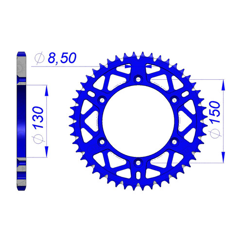 AFAM Couronne Ar. Aluminium 520P 48T - (13323PB-48) - Bleu