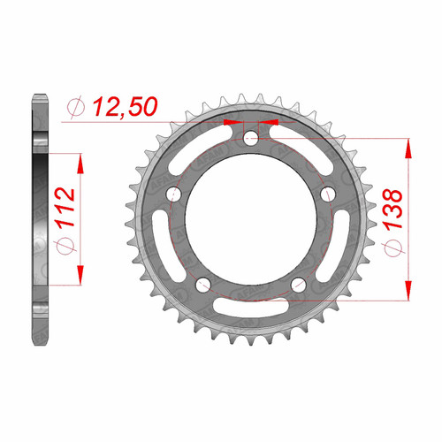 AFAM Couronne Ar. Acier 520P 39T - (10627-39)
