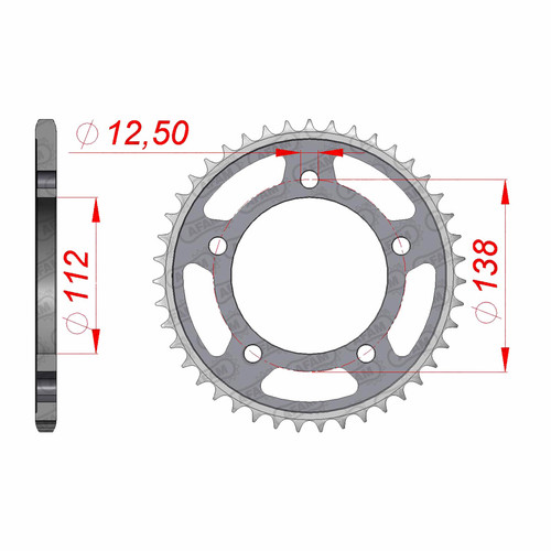 AFAM Couronne Ar. Acier 520P 43T - (10627-43)