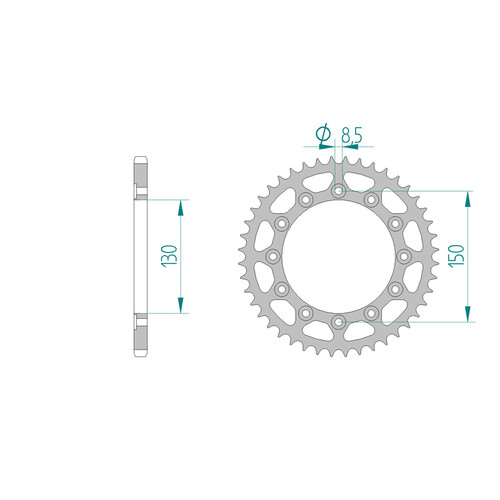 ITL Rear Sprocket Steel 520P 47T - (111466)