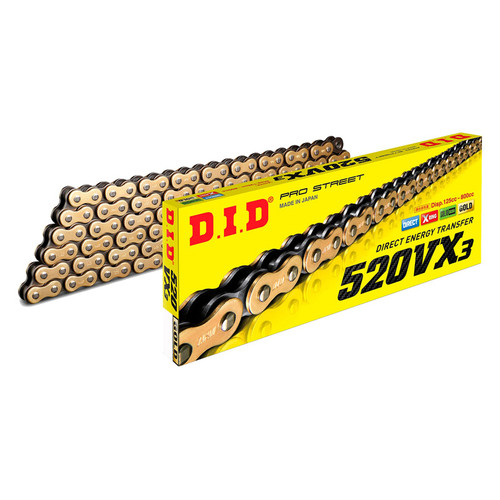 520VX3-126L GOLD & BLACK CHAIN W/PRESS-FIT LINK