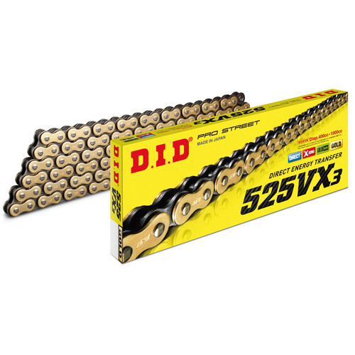 525VX3-120L GOLD & BLACK CHAIN W/ CLIP LINK