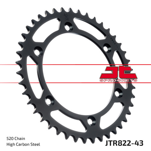 JT Sprocket Rear Sprocket Steel 520P 43T - (JTR822.43)