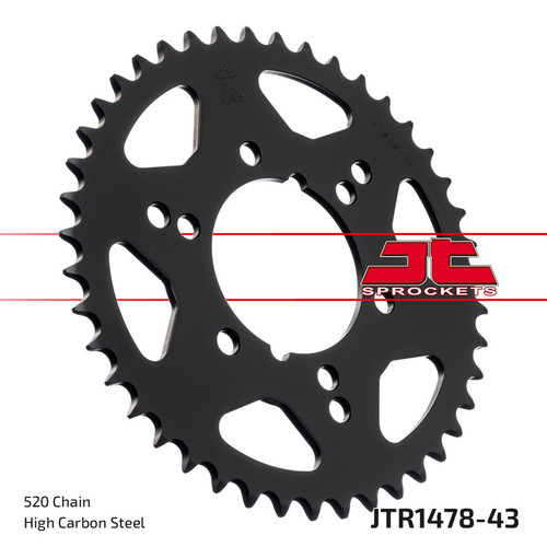JT Sprocket Rear Sprocket Steel 520P 43T - (JTR1478.43)