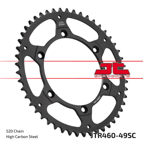 JT Sprocket Rear Sprocket Steel Chromoly 520P 49T - (JTR460.49SC)