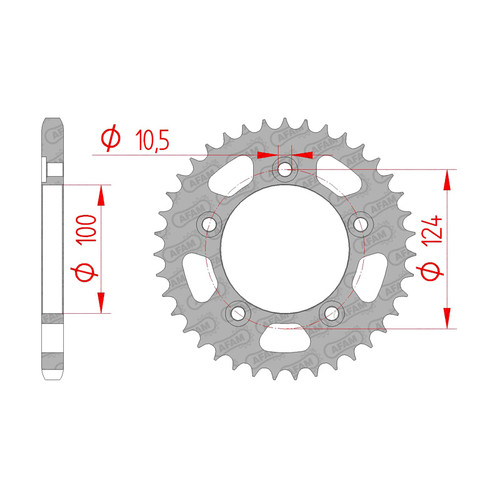AFAM Rear Sprocket Steel 525P 39T - (50612-39)