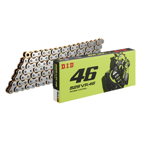 525VR46-120L SILVER & GOLD ROSSI CHAIN W/RIVET LINK