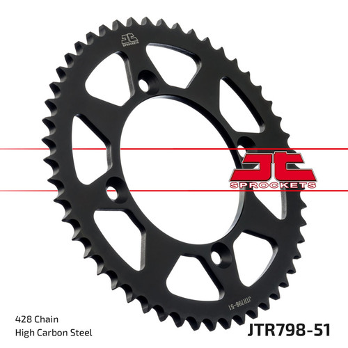 JT Sprocket Rear Sprocket Steel 428P 51T - (JTR798.51)