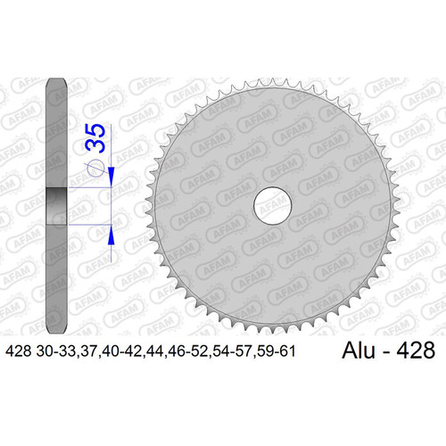 AFAM Rear Sprocket Alum. 428P 37T - (428-37)