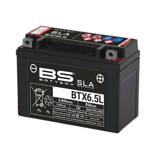 BS Battery BTX6.5L SLA Factory Activated | 6.5 Ah | 85 CCA | 12 V
