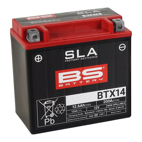 BS Battery BTX14 SLA Factory Activated | 12 Ah | 200 CCA | 12 V