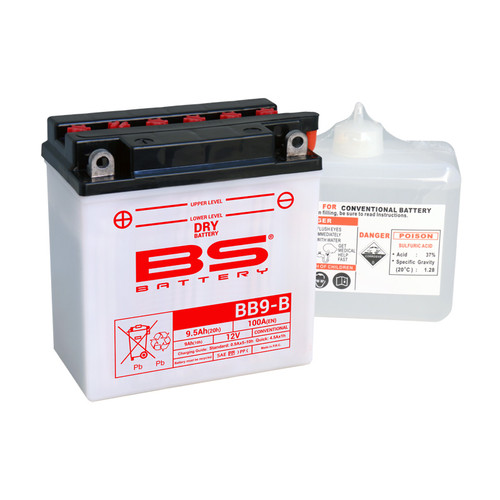 BS Battery BB9-B w/ Acid Pack | 9 Ah | 115 CCA | 12 V