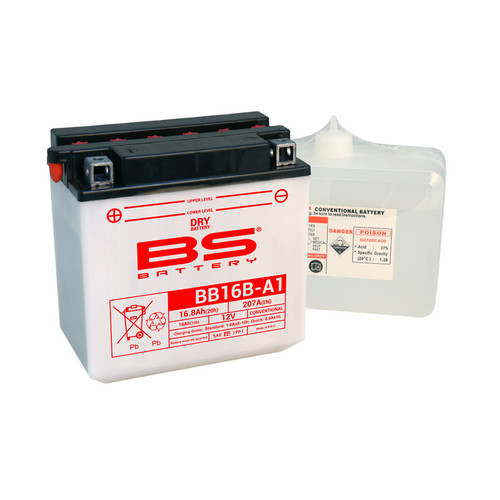 BS Battery BB16B-A1 w/ Acid Pack | 16 Ah | 210 CCA | 12 V