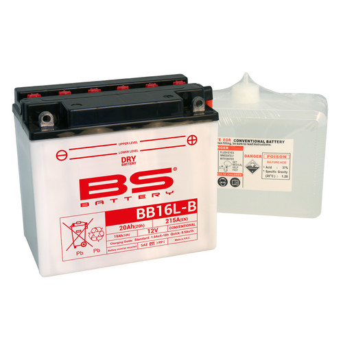 BS Battery BB16L-B w/ Acid Pack | 19 Ah | 215 CCA | 12 V