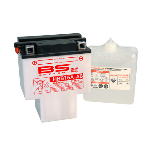 BS Battery HBB16A-AB w/ Acid Pack | 16 Ah | 210 CCA | 12 V